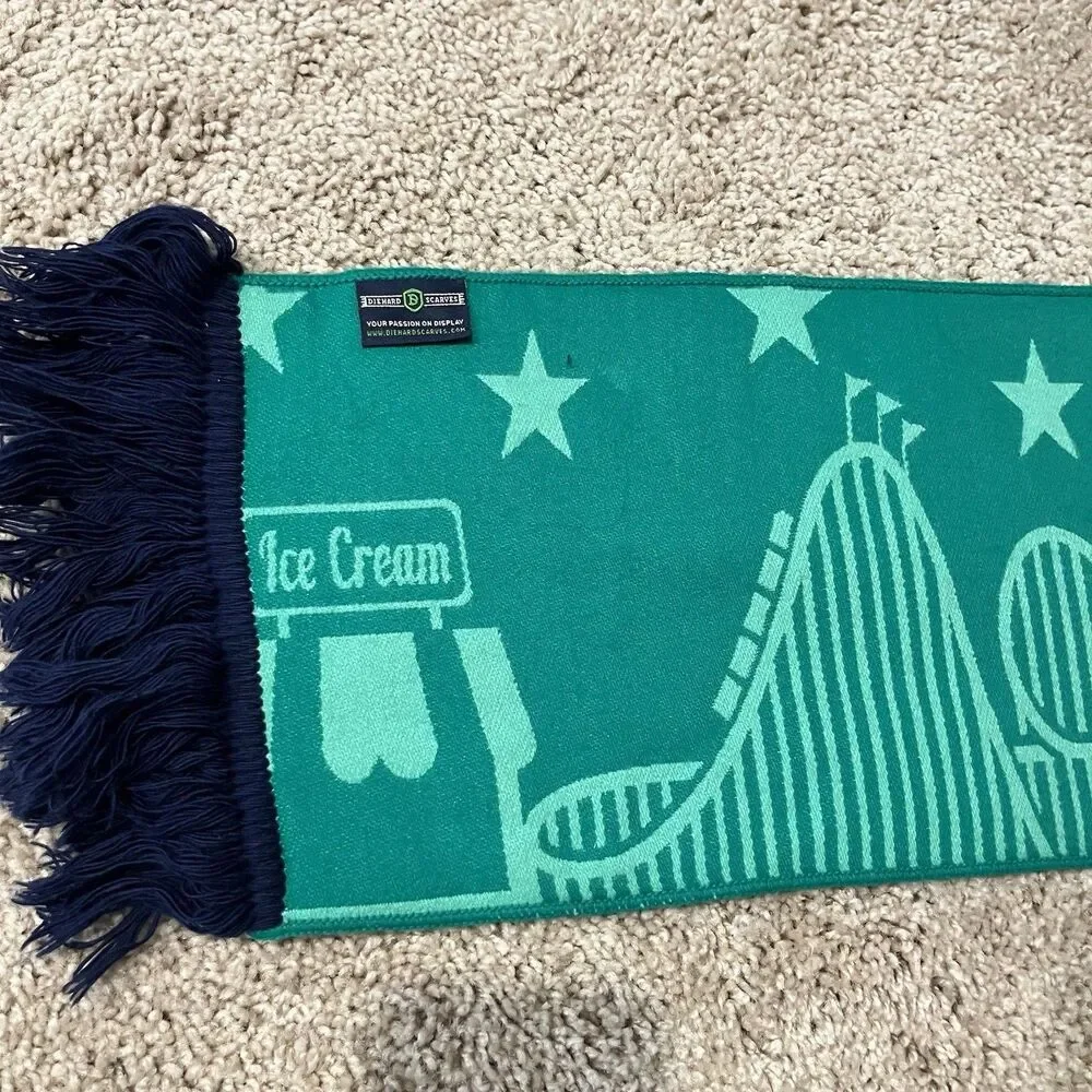 NY Cosmos Coney Island Soccer Team Vintage Green Blue Scarf